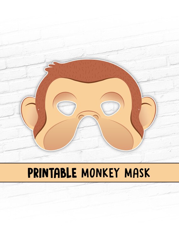 NEW Monkey Printable Halloween Mask Curious George Costume