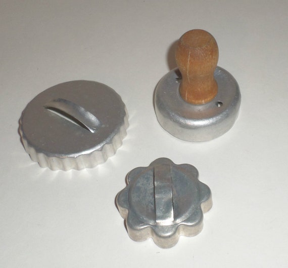 Vintage Aluminum Biscuit Cutters Donut Cutter Round