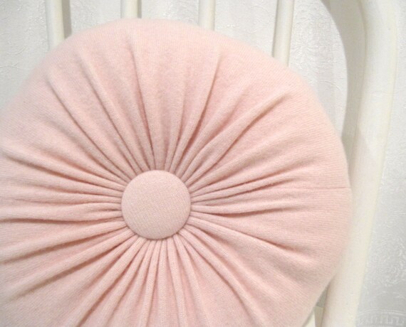 Light Pink Cashmere Round Throw Pillow Accent Decorative