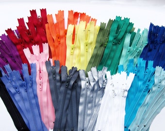 500 pieces YKK Zippers Choose your own colors & choose your desired length 4" 5" 6" 7" 8" - Wholesale YKK Nylon Zippers - 4 Inch to 8 Inch