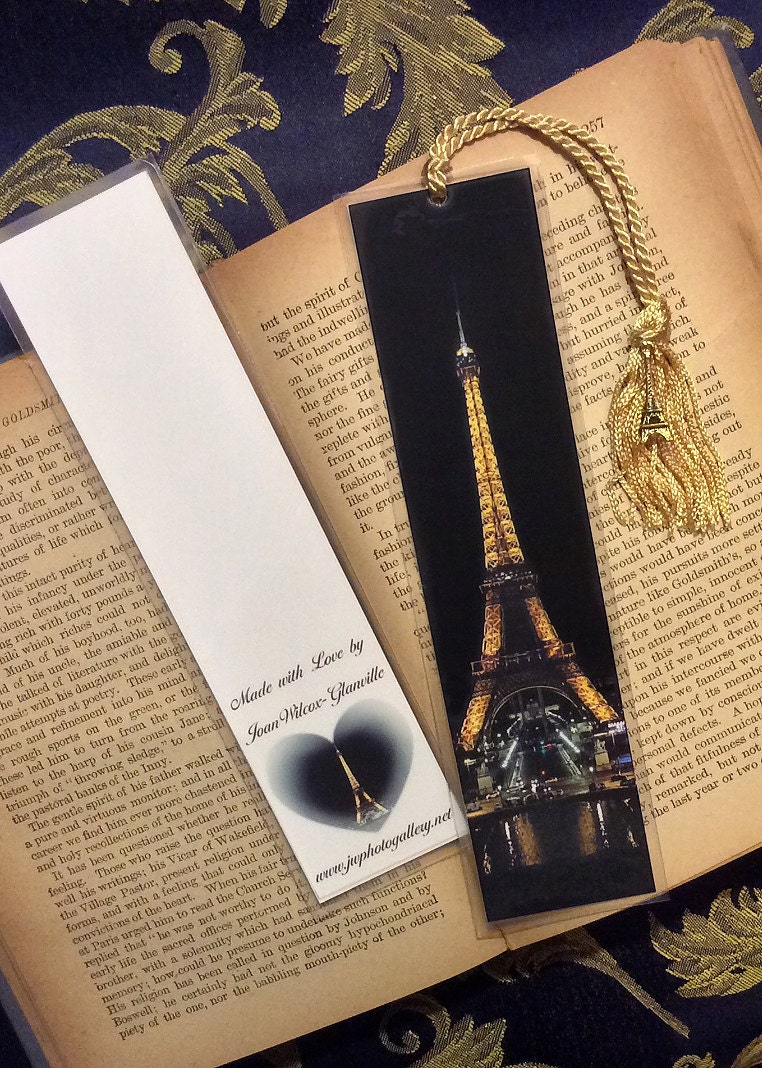 Handmade Eiffel Tower Paris France Laminated Photo Bookmark