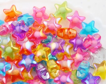 Colorful Star Beads 27mm Big Outline Star Chunky by delishbeads