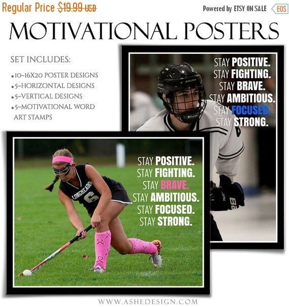 50 OFF SALE Sports Poster Set MOTIVATIONAL Series by ashedesign