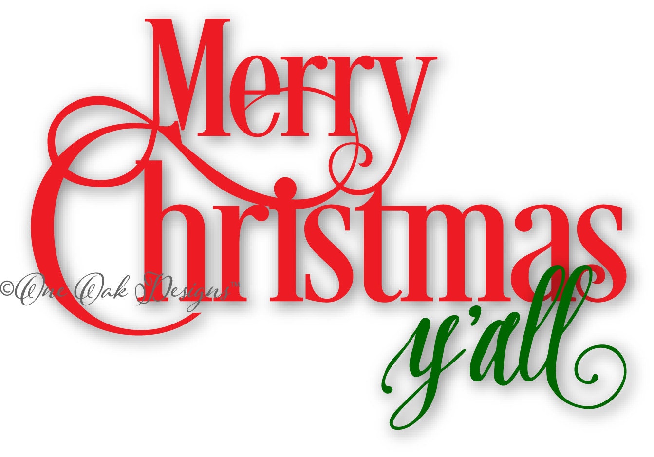 Download Merry Christmas Yall SVG File / PDF / dxf / png / jpg / ai