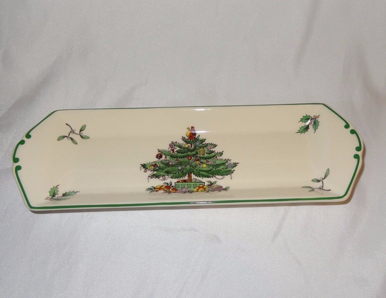 Vintage Spode Christmas Tree 9″ Tray Mint in Box Made in England