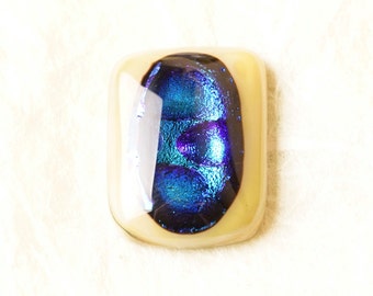 Handmade Dichroic Fused Glass Focal Cab Bead Pendant Necklace