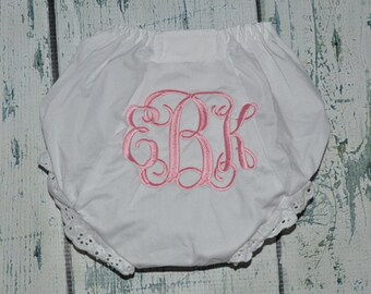 Baby Bloomers Monogrammed Baby Girl Bloomer, Diaper Cover with Monogram, Newborn Bloomers, Personalized Baby Bloomers