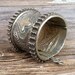 Vintage Engraved or Etched Metal Kuchi Cuff w Sawtooth Ends