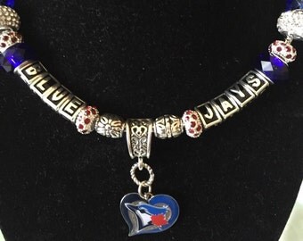 TORONTO BLUE JAYS inspired Baseball necklace jewelry bracelets