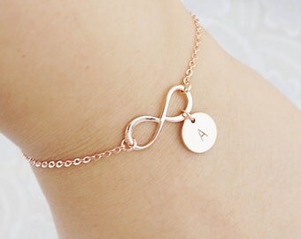 Personalized Bracelet, Infinity Bracelet, Initial Bracelet, Friendship Bracelet, Bridesmaid Gifts, Christmas gift for her, monogram jewelry