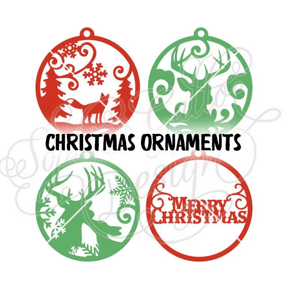 Download Christmas Tree Ornaments SVG DXF instant digital download file