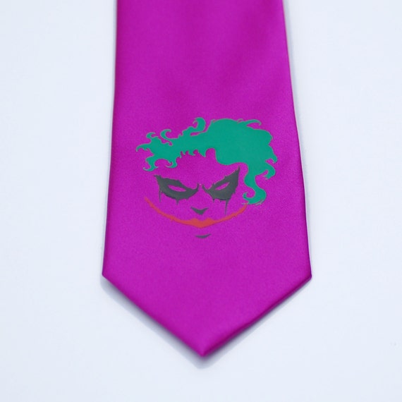 Items similar to Purple Joker men's necktie tie unisex cosplay on Etsy