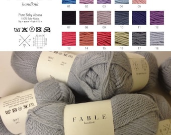 100% Baby Alpaca Yarn, DK Weight, 50 g