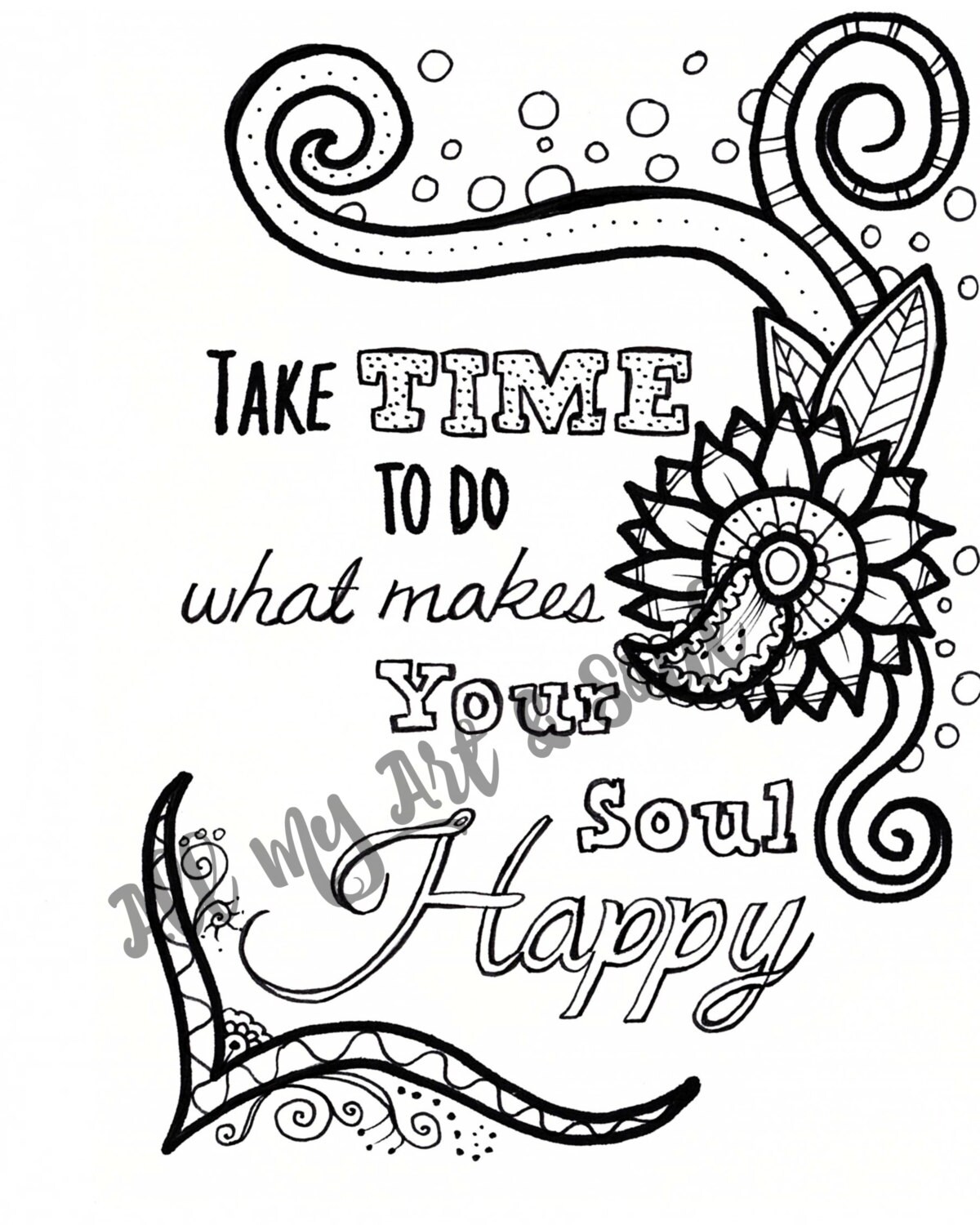  Adult  Coloring  Page  Do What Makes You Happy  Instant