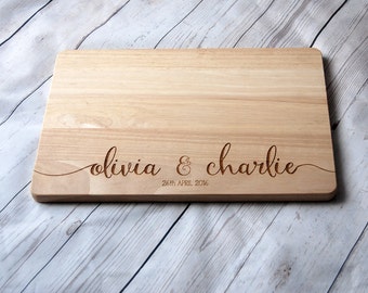 Custom Name chopping board for couples - Personalised Cutting board - Weddings - Engagment - Anniversary