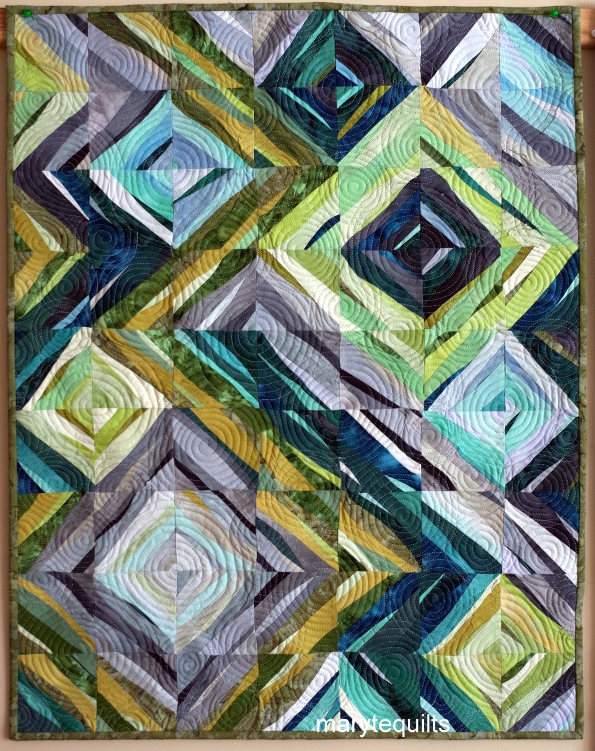 Art Quilt Wall Hanging Abstract Quilt Water Marks 3