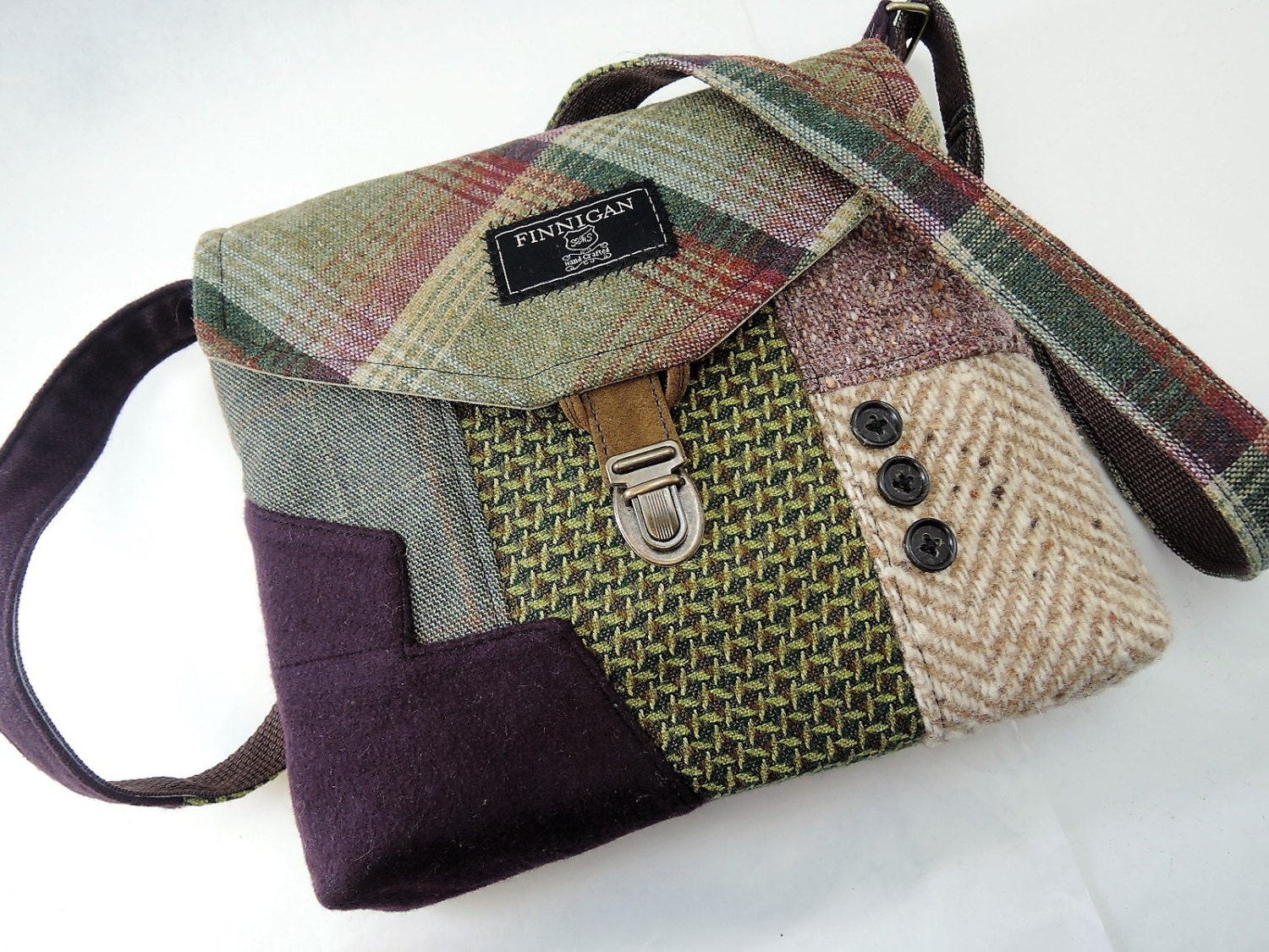 Crossbody bag Crossbody Purse Recycled Crossbody by SewMuchStyle