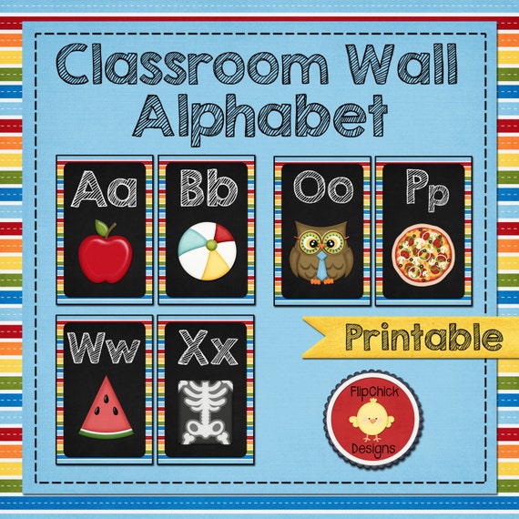 Printable Classroom Chalkboard Wall Letters