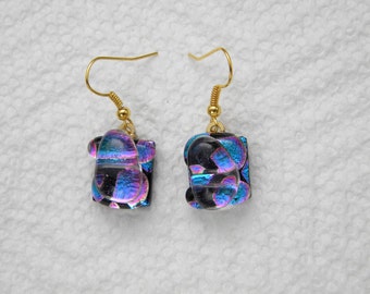 DANGLE EARRINGS fused dichroic glass (SYG25)