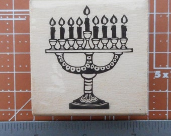 Menorah Rubber Stamp Chanukah stamp