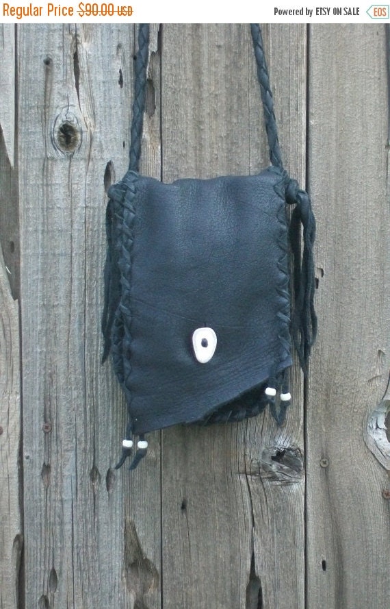 ON SALE Handmade leather purse Black leather by thunderrose
