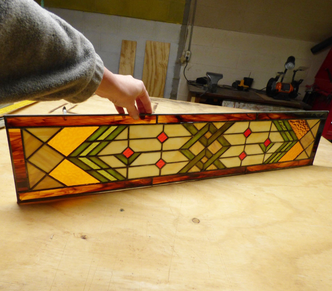 Sidelight Stained Glass Panel Transom Prairie by BeadedGlass