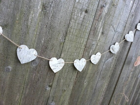 birch bark heart garland birch bark wedding birch bark heart garland birch bark wedding