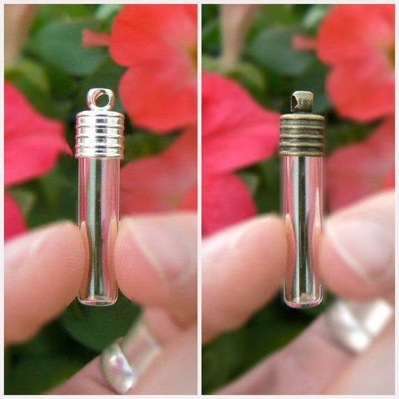 SMALL TUBES Glass Vials w/ plain caps
