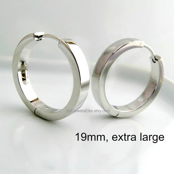 Unique square edge hoop earrings extra large hoop earrings for men