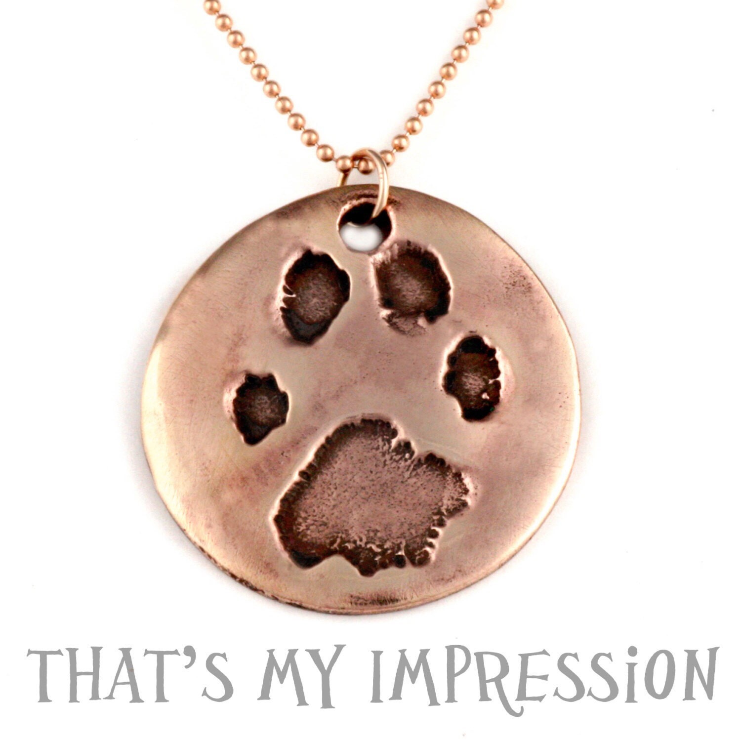 Dog Paw Print Pet Pendant Designer Pet Jewelry Copper
