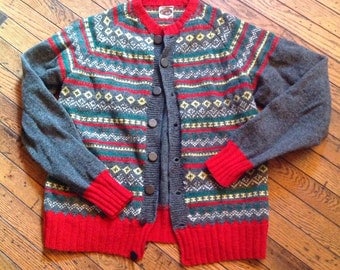 Vintage Men's All Wool Swiss Handmade Sweater Sz M
