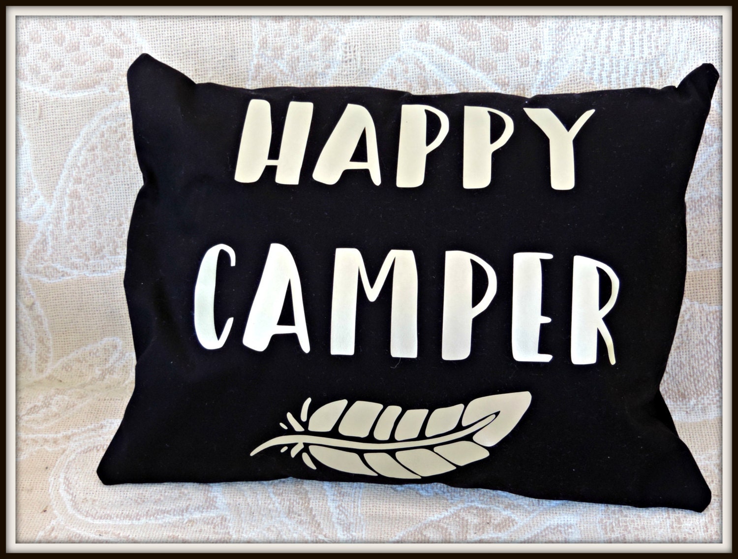 Happy Camper pillow camping decor happy glamper glamper