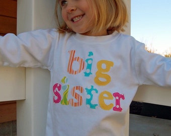 Big Sister Announcement Shirt - Big Sis Shirt, Big Sister Little Sister, Choose Sleeve Length and Shirt Color
