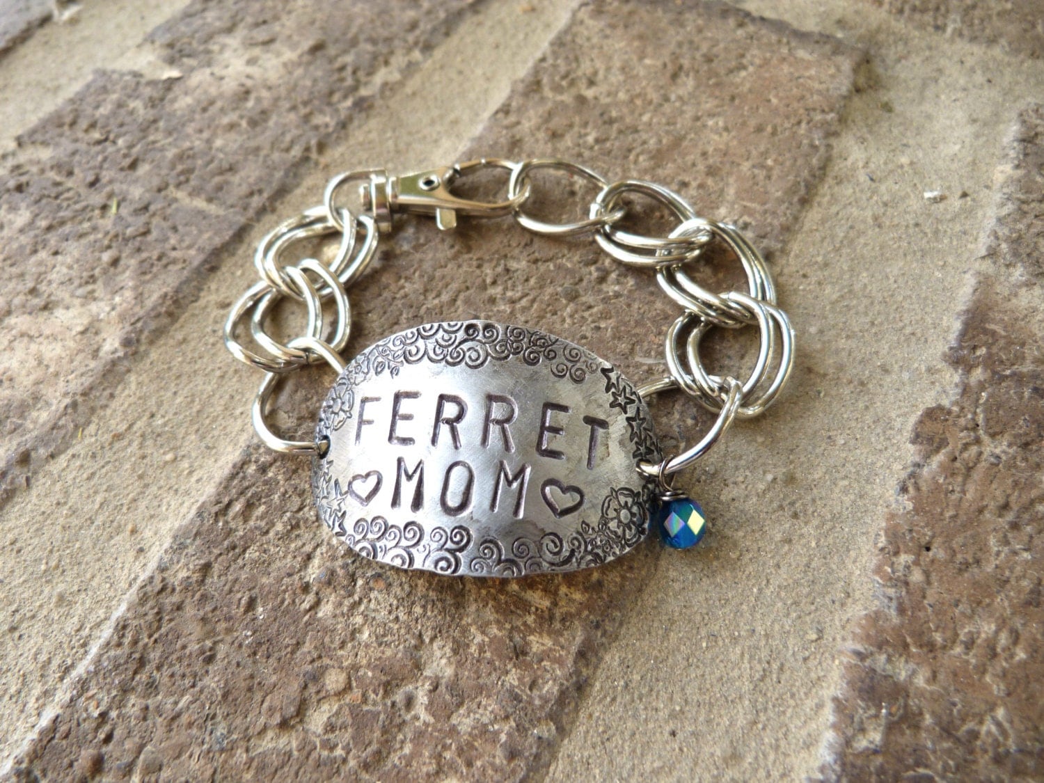 Ferret Mom, Ferret Jewelry, Ferret, Cuff, Bracelet by Crafting4Cause