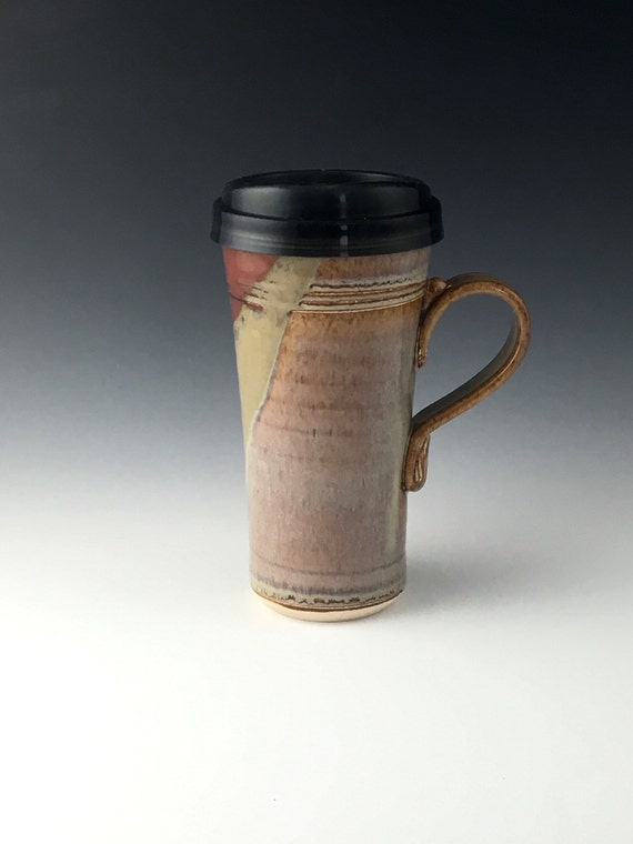 Ceramic Travel mug / Commuter mug with silicone lid Nutrual