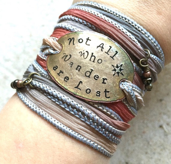 Not all who wander are lost bracelet wanderlust jewelry boho