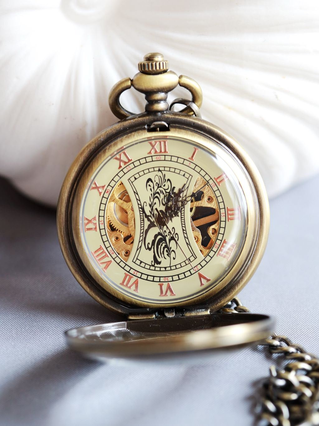 Personalized Brass Pocket Watch Personalized for Groom