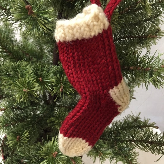 Miniature Knitted Stocking Ornament Quiltsy Handmade