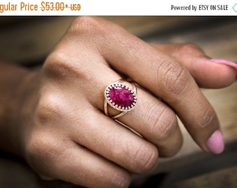 SUMMER SALE - Ruby ring,Rose gold ring,July birthstone,birthday gift,birthday ring,birthstone ring,semi precious ring