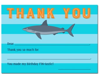 Shark Invitation Printable or Printed with FREE SHIPPING
