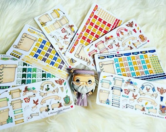 Hogwarts House Bullet Journal Sticker Kits- Hand Drawn Harry Potter Inspired Stickers (Choose Your House)
