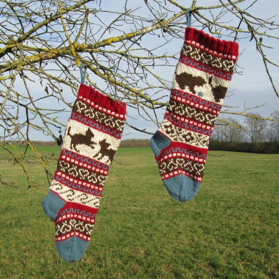 Knitting Pattern Kittens Christmas Stockings and Stranded