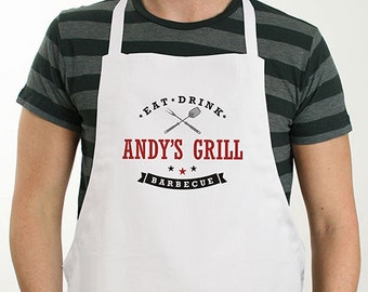 Personalized Eat, Drink, Barbecue Apron, grilling, BBQ, for him, dad, grilling apron, grill gifts, father's day gift -gfy8103637X