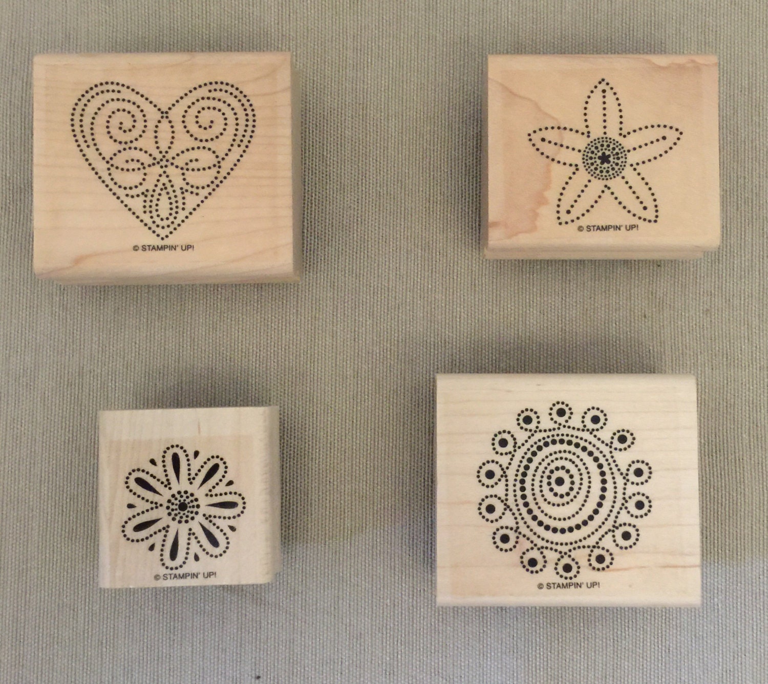 Stampin Up Rubber Stamp Set Of 4 Polka Dot