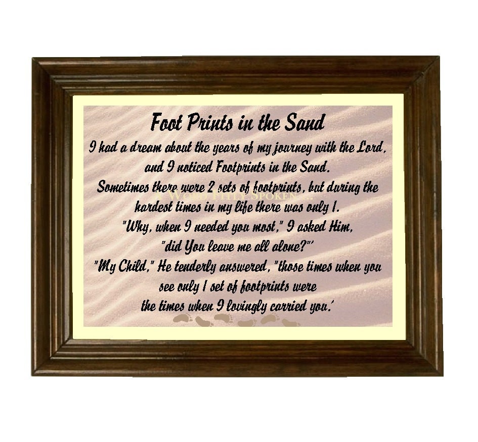 DIGITAL Printable Art Footprints in the Sand Poem for Card