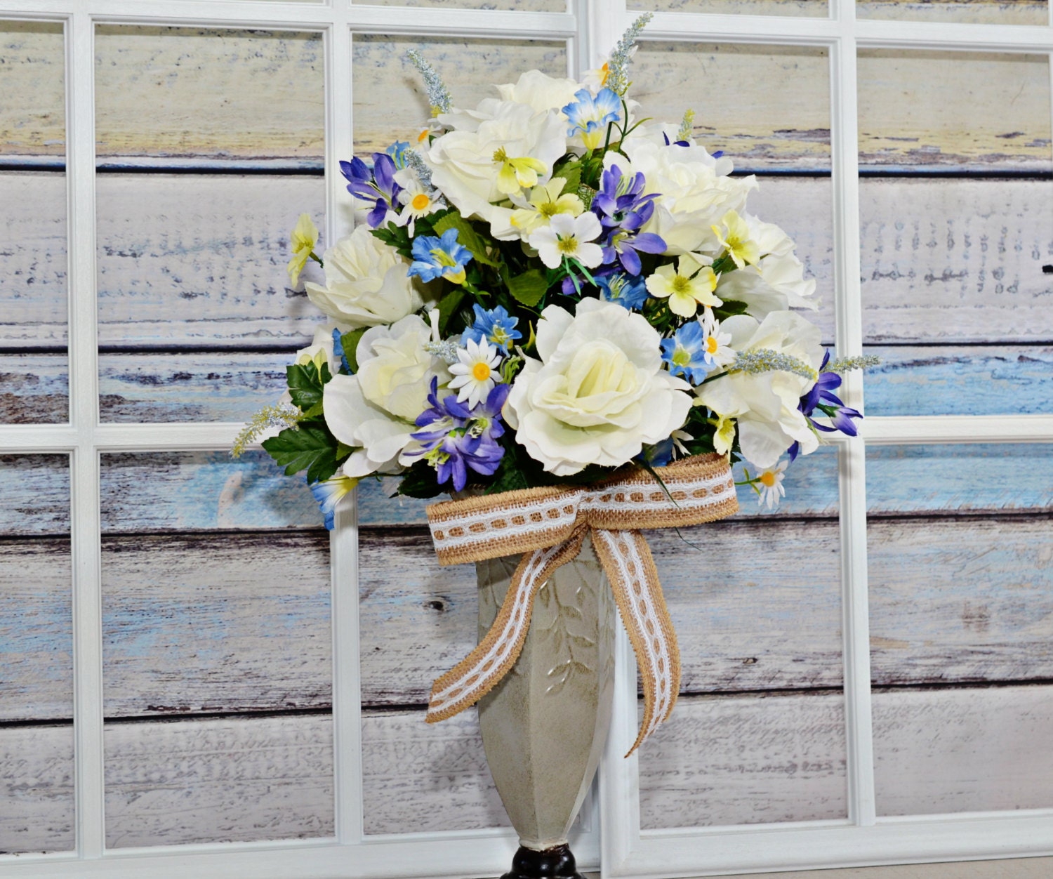 Floral Vase Arrangement Home Decor by JuliesHomeCreations