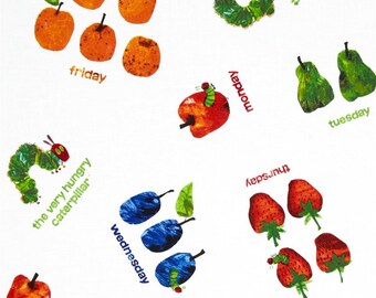 The Very Hungry Caterpillar Fruits From Andover Fabrics by Eric Carle
