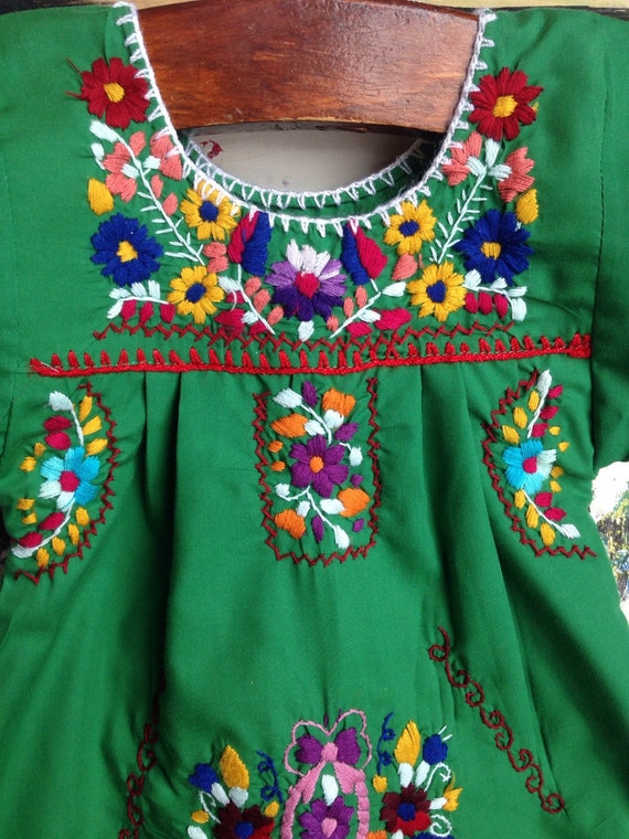 Vintage Hand Embroidered Mexican Children's Dress