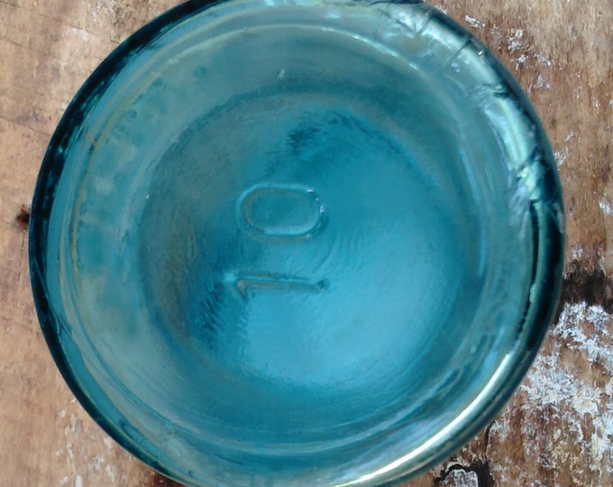 Antique Blue Ball Jar with Zinc Lid - Vintage Mason Jar - Farmhouse Decor - Wedding Mason Jar