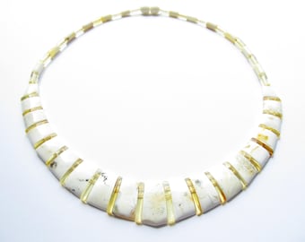 Unique White Baltic Amber Choker Cleopatra